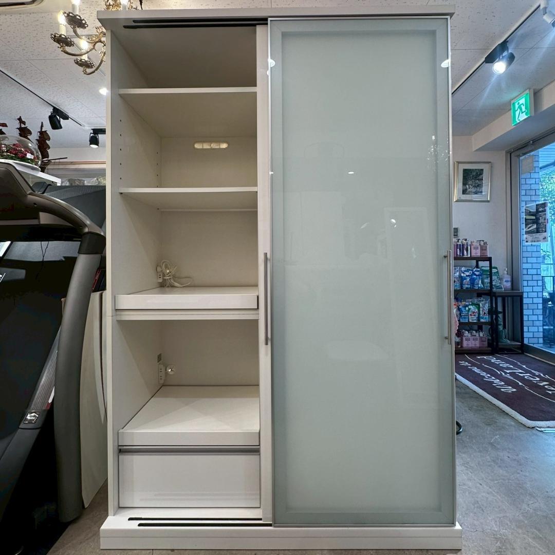 iΦ KEYUCA 食器棚 キッチンボード ホワイト 幅132 高さ200