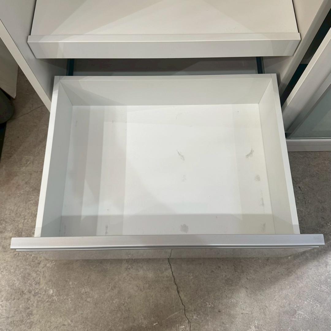 iΦ KEYUCA 食器棚 キッチンボード ホワイト 幅132 高さ200