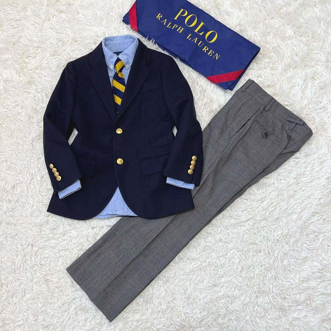 極美品✨ポロラルフローレン140 豪華4点フォーマルスーツ　卒業式　紺ブレザー