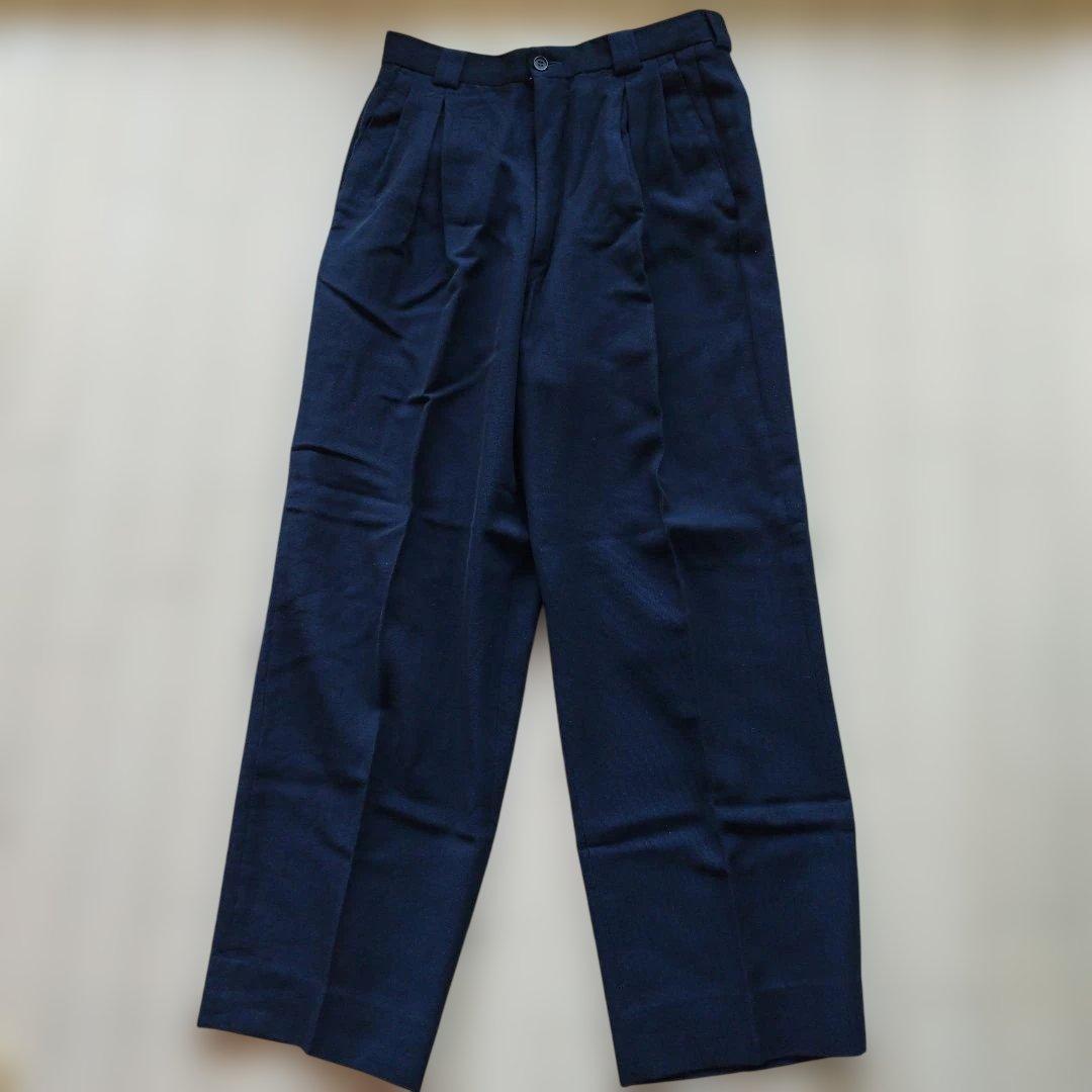 GIRGIO ARMANI ネイビー プリーツスラックス メンズ　M