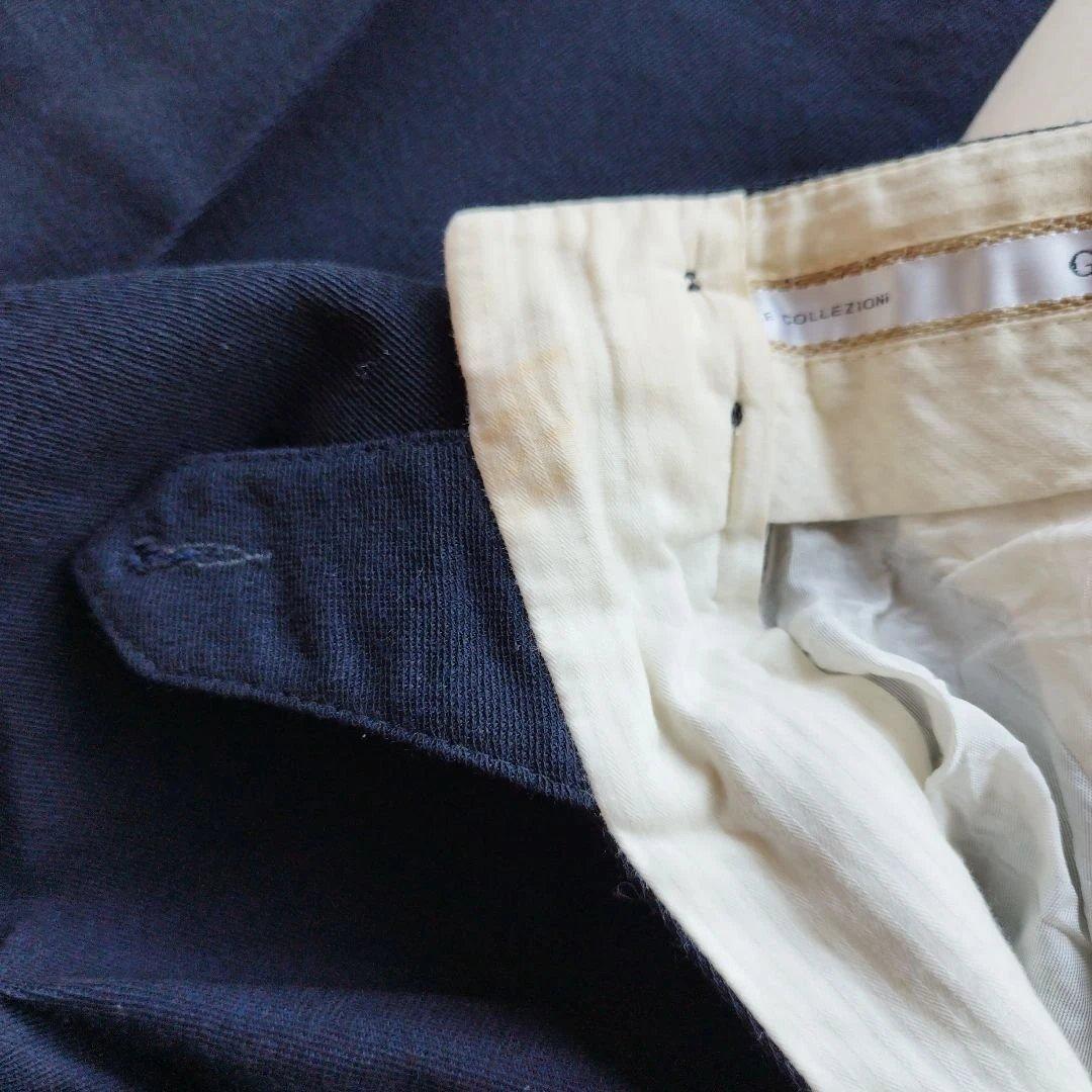 GIRGIO ARMANI ネイビー プリーツスラックス メンズ　M