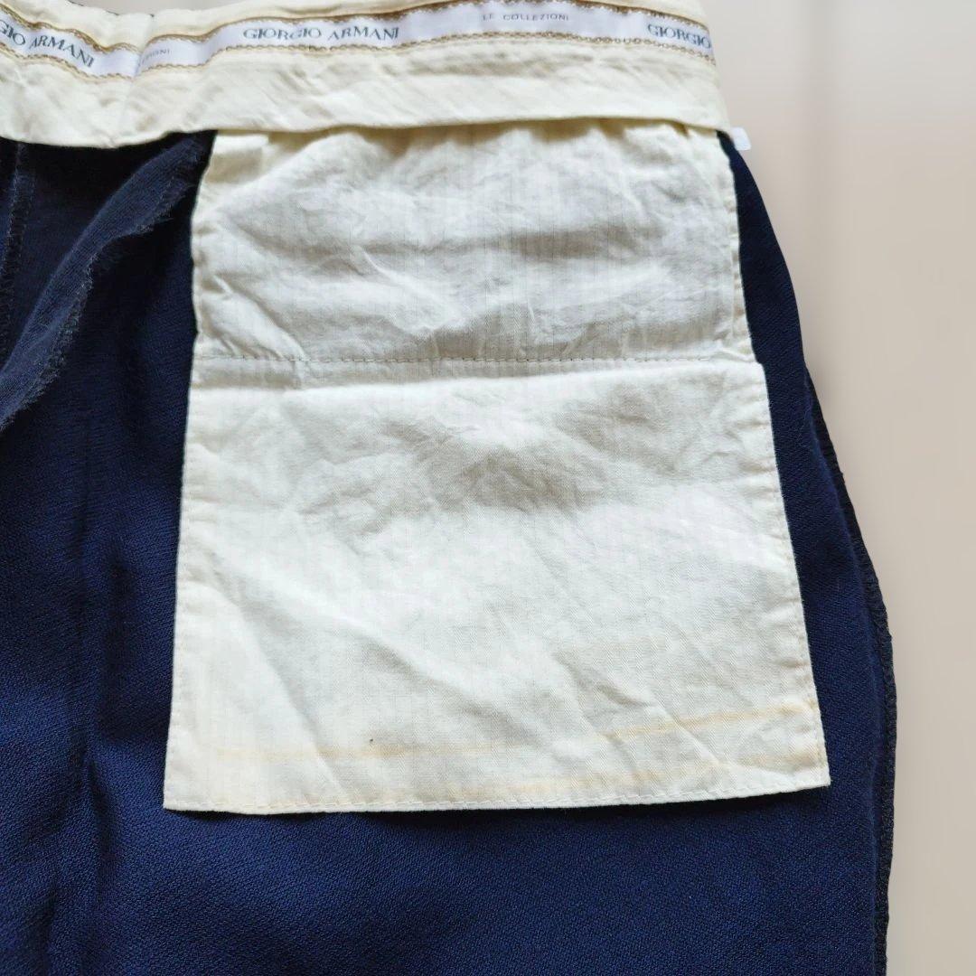 GIRGIO ARMANI ネイビー プリーツスラックス メンズ　M