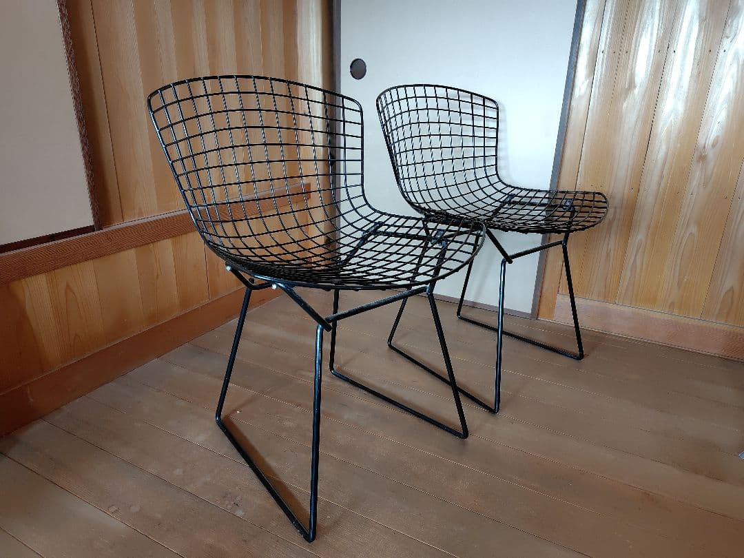 【ヴィンテージ】ハリーベルトイヤ　ワイヤーチェア　２脚
