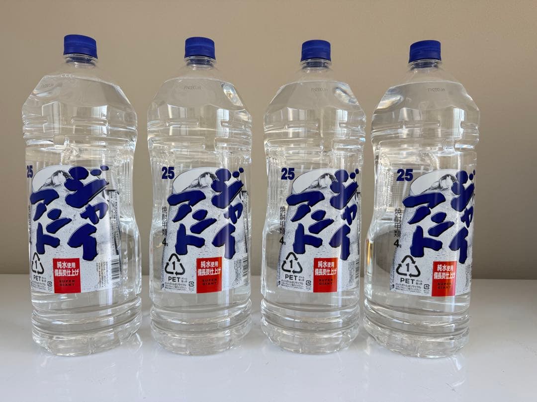 焼酎甲類スーパージャイアント 25° 4Lペット 4本セット 送料無料①