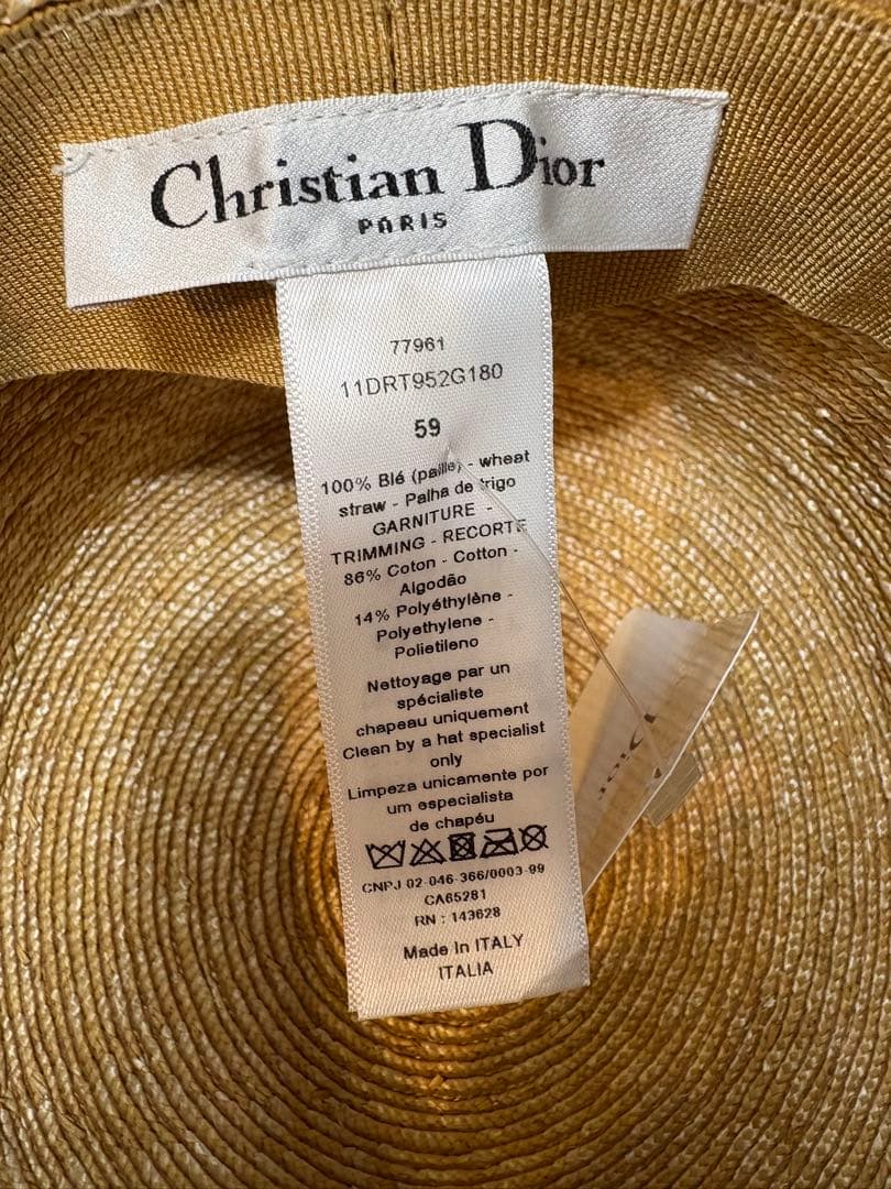 カルピス1412　Christian Dior 麦わら帽子 59cm