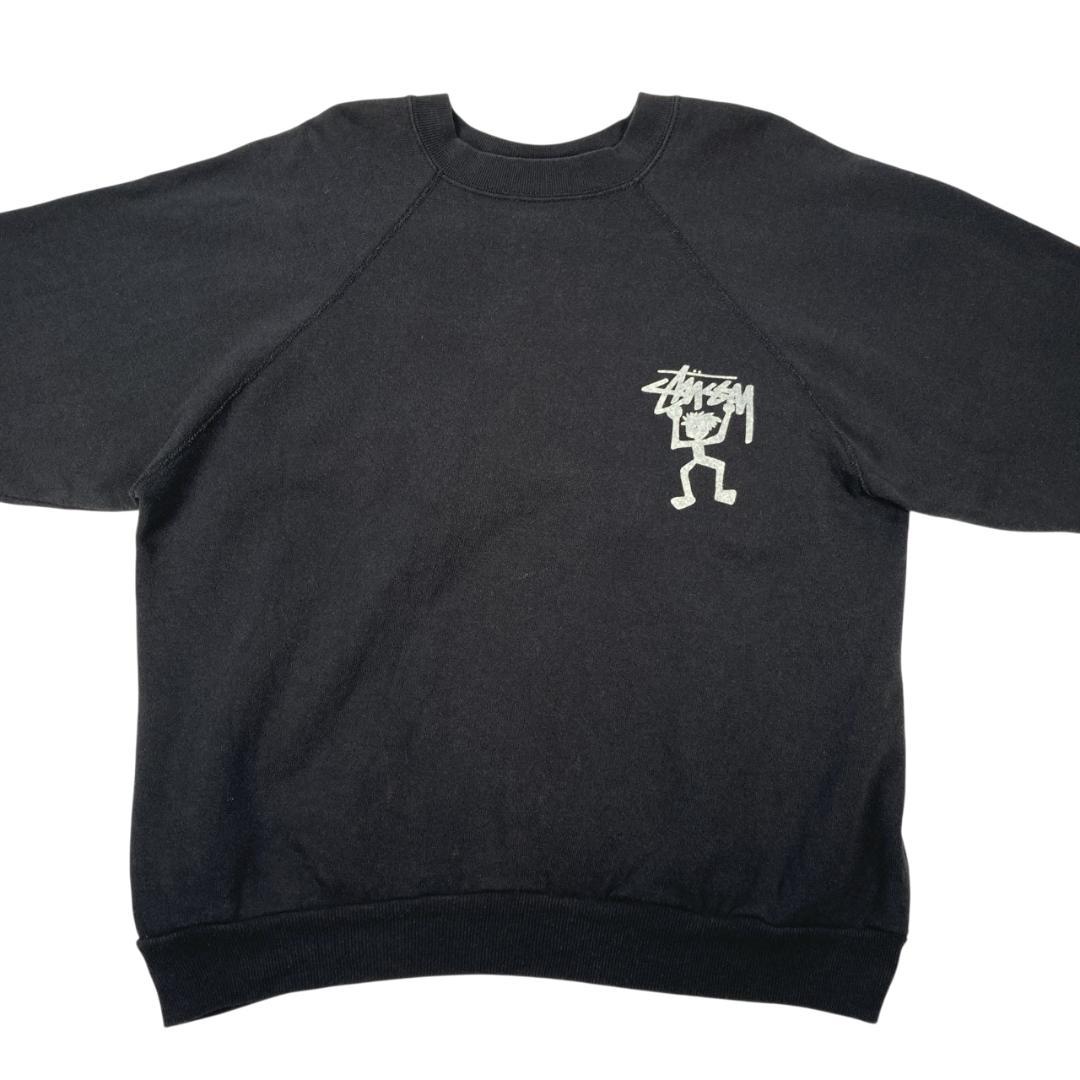 ステューシー シャドーマン スウェット USA製 90s 古着 L ブラック