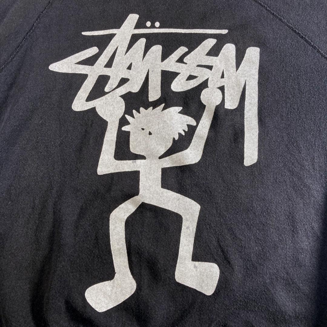 ステューシー シャドーマン スウェット USA製 90s 古着 L ブラック
