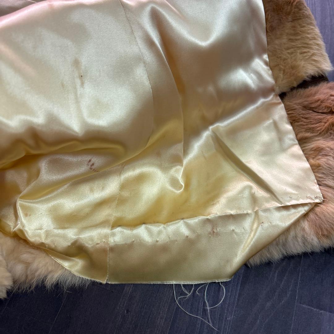 ★7W3 毛皮　リアルファーコート　モード　アンティーク　L ゴージャス　古着