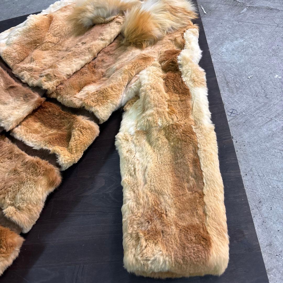 ★7W3 毛皮　リアルファーコート　モード　アンティーク　L ゴージャス　古着