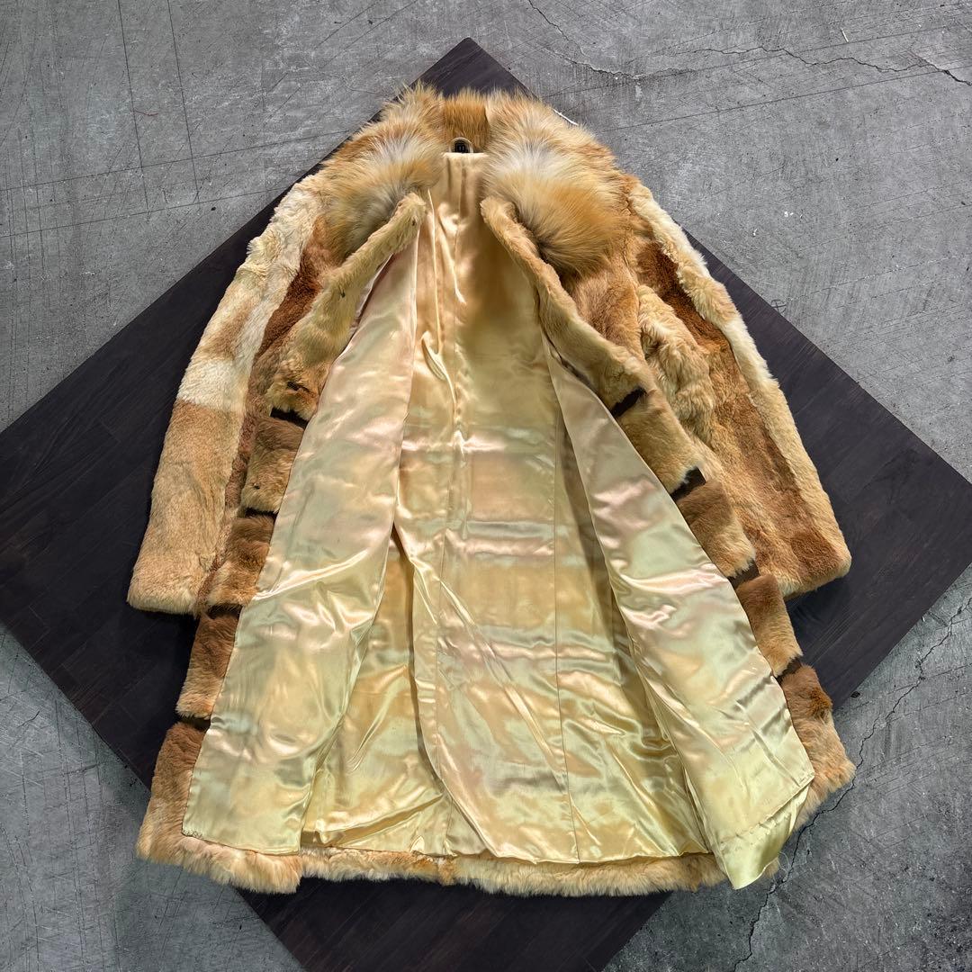 ★7W3 毛皮　リアルファーコート　モード　アンティーク　L ゴージャス　古着