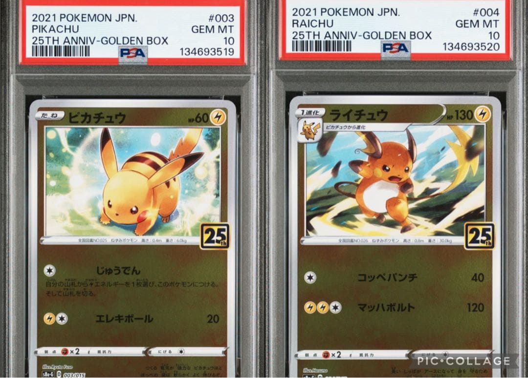 【2連番 PSA10】ピカチュウ ライチュウ アニバーサリーゴールデンボックス