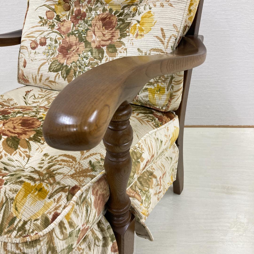 【飛騨産業】キツツキ　穂高　アームチェア　一人掛けソファ　シングル A