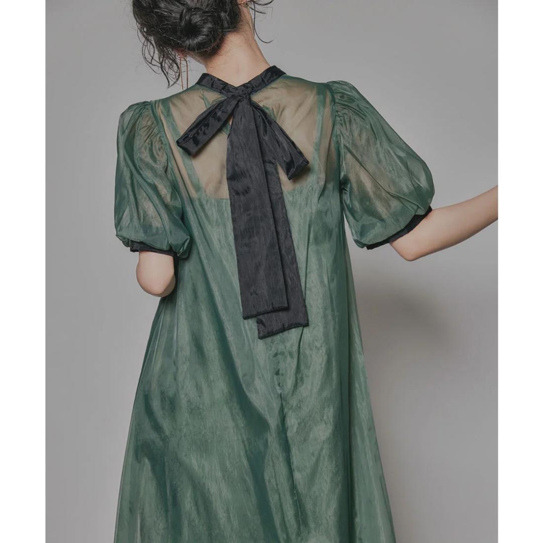 美品 niana ニアナ Aラインオーガンジーレースレイヤードドレス M 妊婦