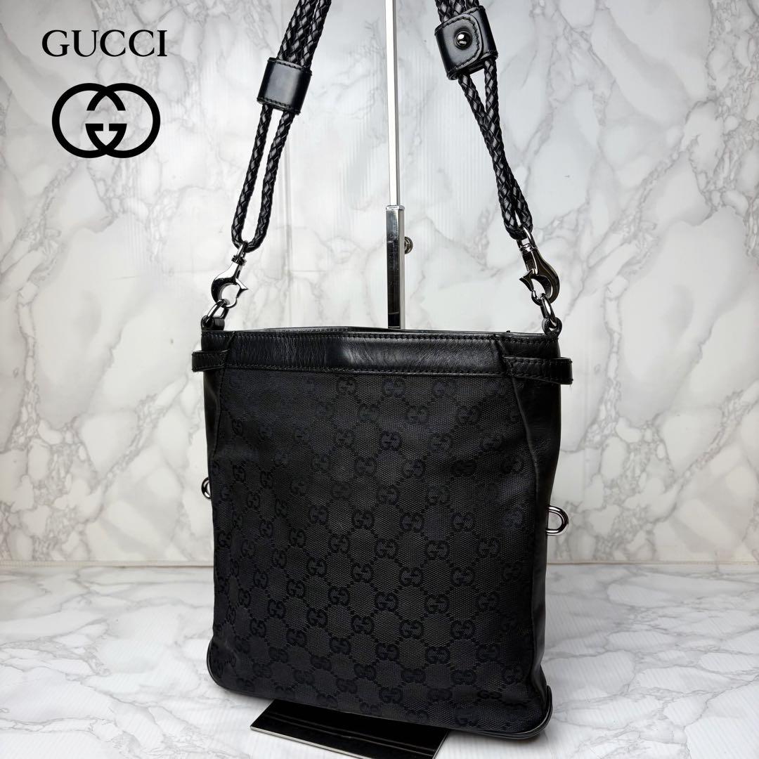031 美品 GUCCI ショルダーバッグ 斜めがけ GGキャンバス g7