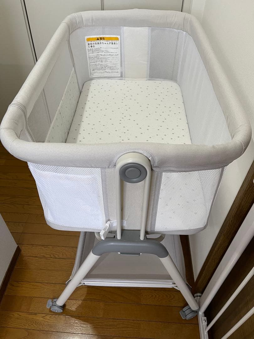 ほぼ未使用｜ANGELBLISS ベビーベッド｜メッシュ・収納・マット付き