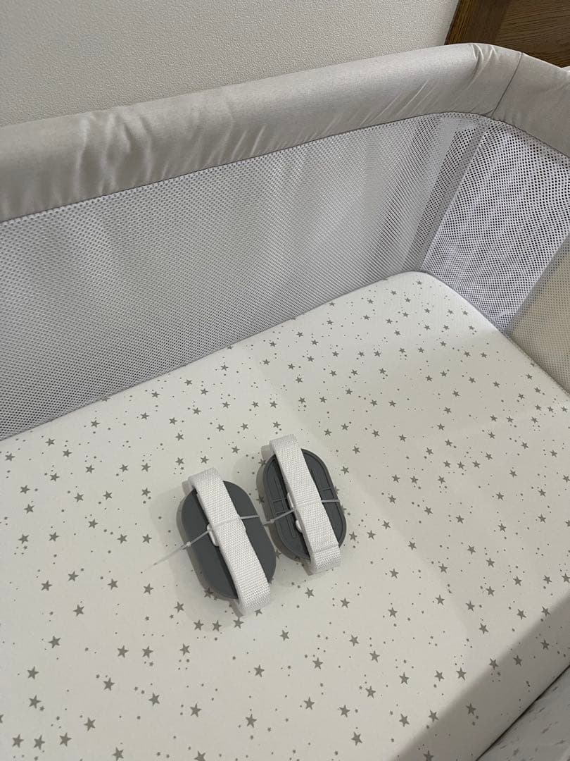 ほぼ未使用｜ANGELBLISS ベビーベッド｜メッシュ・収納・マット付き