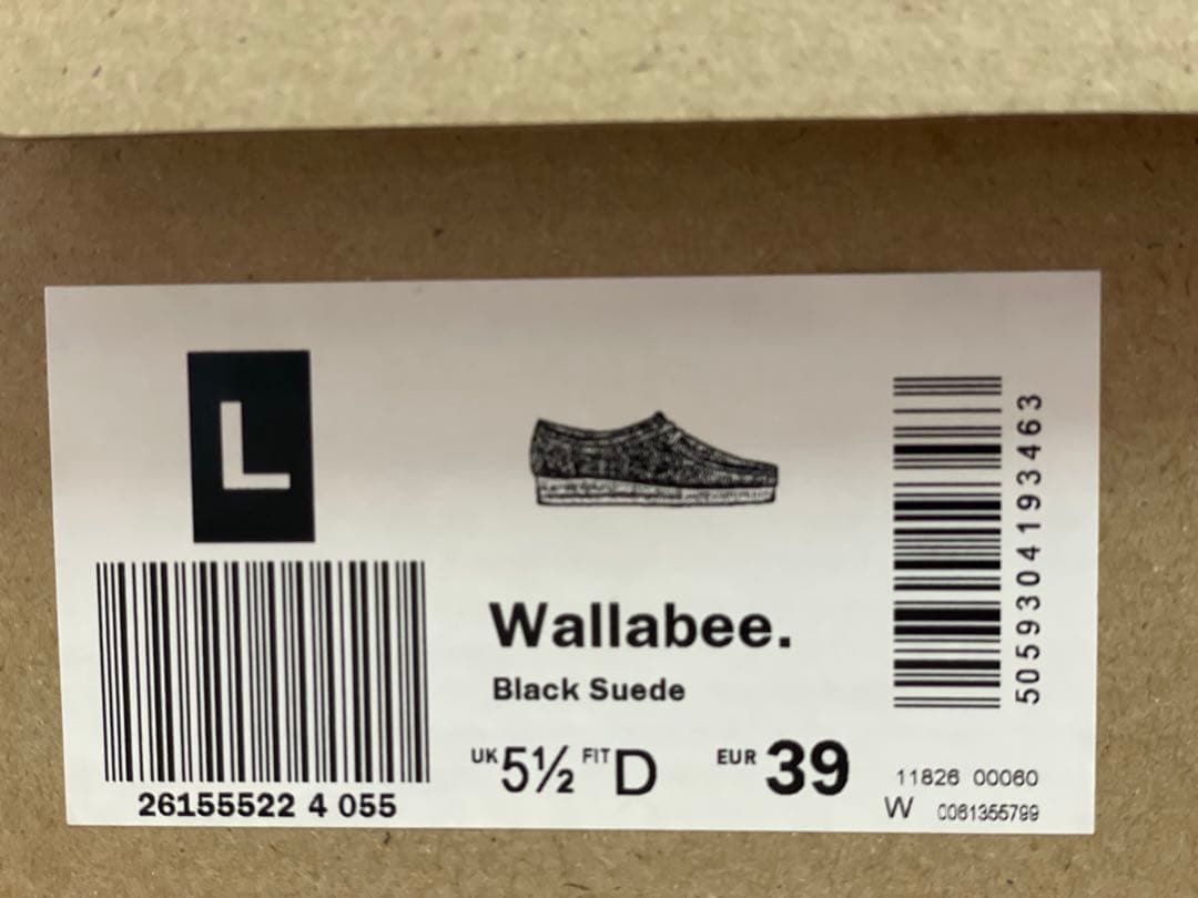 CLARKS ORIGINALS レディース　ワラビー　黒　UK5.5EU39