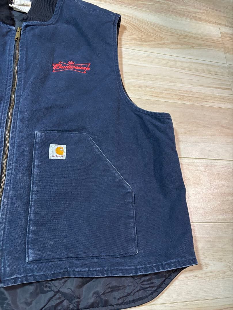 希少　ビッグサイズ　カーハート　キルティングベスト　ダック　3XL ネイビー