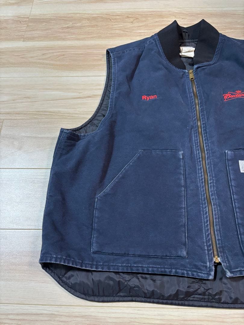 希少　ビッグサイズ　カーハート　キルティングベスト　ダック　3XL ネイビー