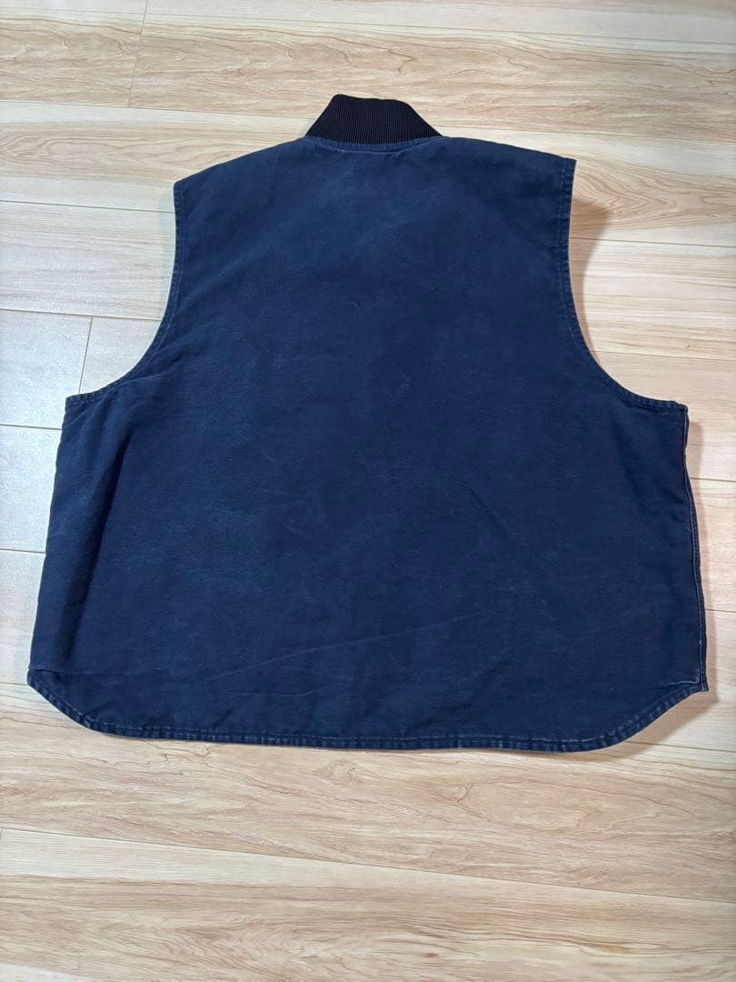 希少　ビッグサイズ　カーハート　キルティングベスト　ダック　3XL ネイビー