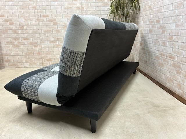 ソファーベッド　パッチワーク柄　MIX　BK　ソファ　新品