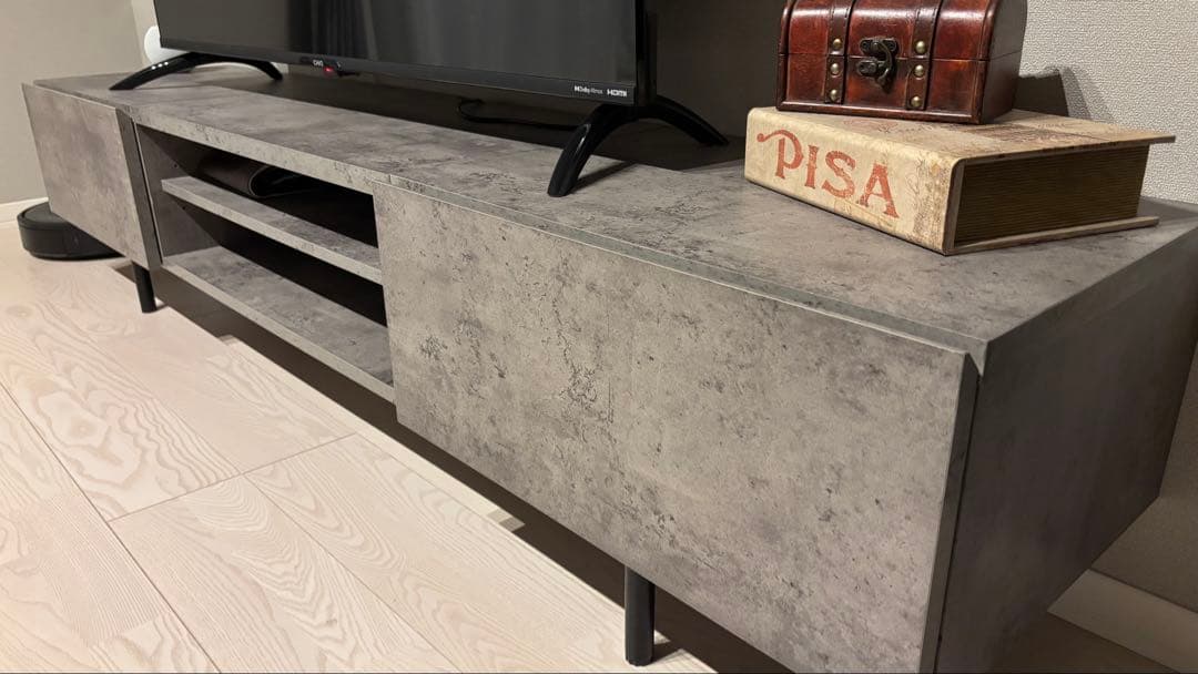 【美品・購入半年】180cm ストーングレー木製 テレビ台