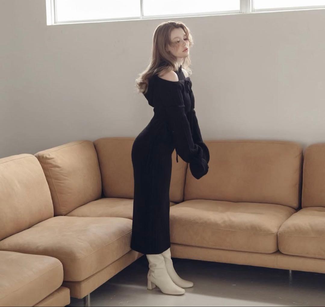 ANDMARYアンドマリーフード付ノースリーブニットワンピースとボレロセット