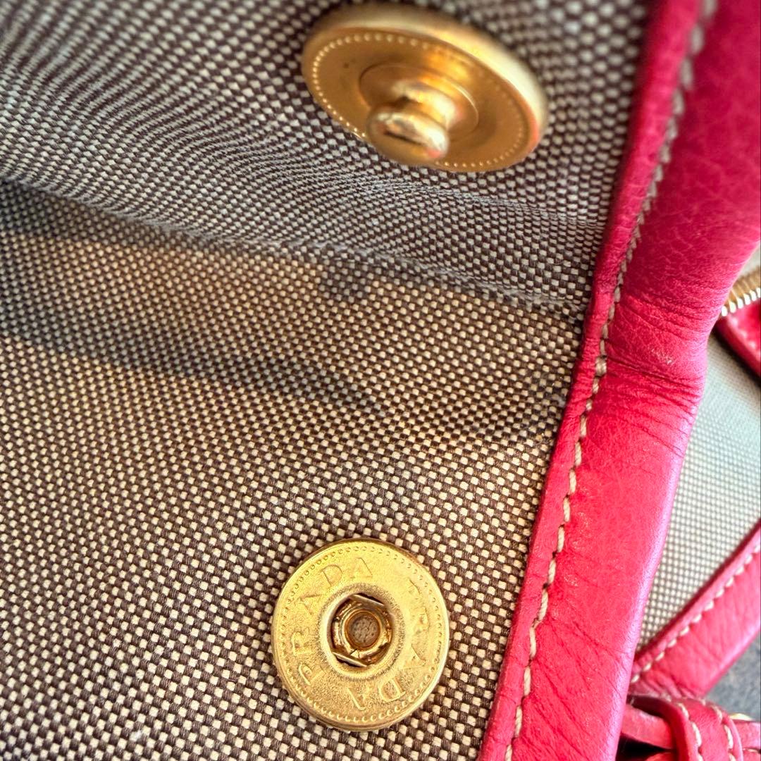 にゃんすけ様　PRADA カパナ　キャンバス　ロゴジャガード　ハンドバッグ