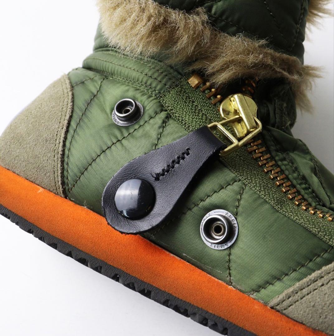 キャピタル KAPITAL MA-1 スニーカー グリーン エアフォース ボア