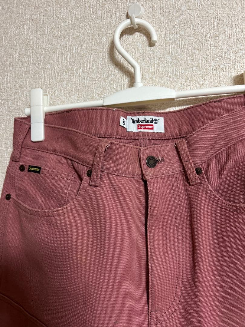 supreme timberland ダブルニー　ワークパンツ　ピンク　W30