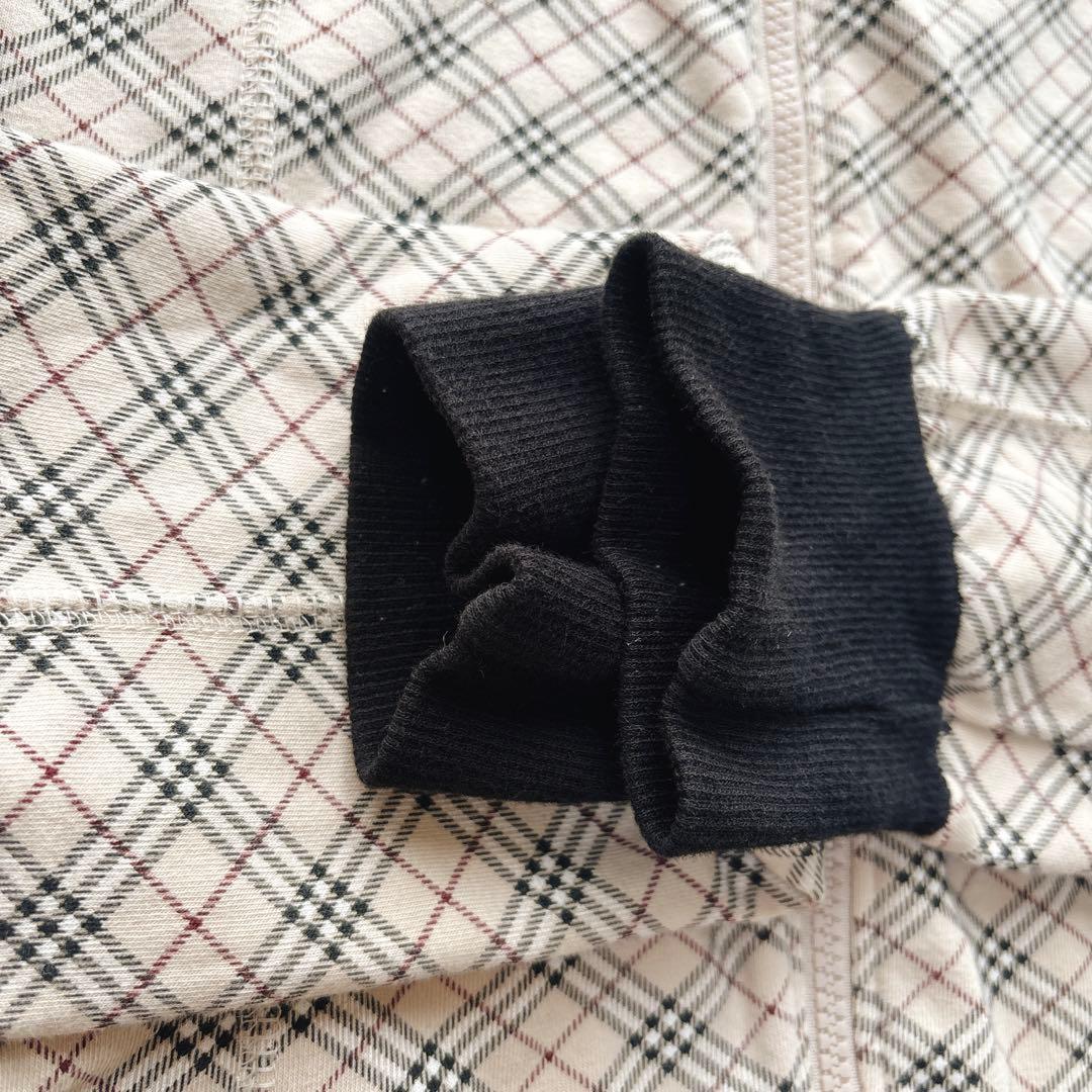 バーバリーブルーレーベル ジップパーカー トップス ノバチェック ホース刺繍 M