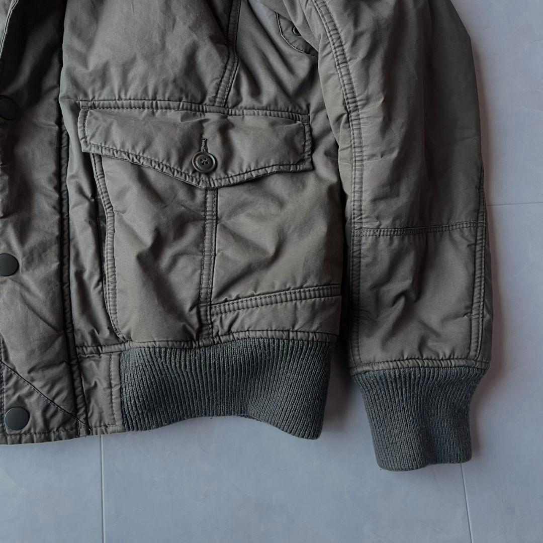 DIESEL 2way中綿フードファー ボンバー M カーキ フライトジャケット