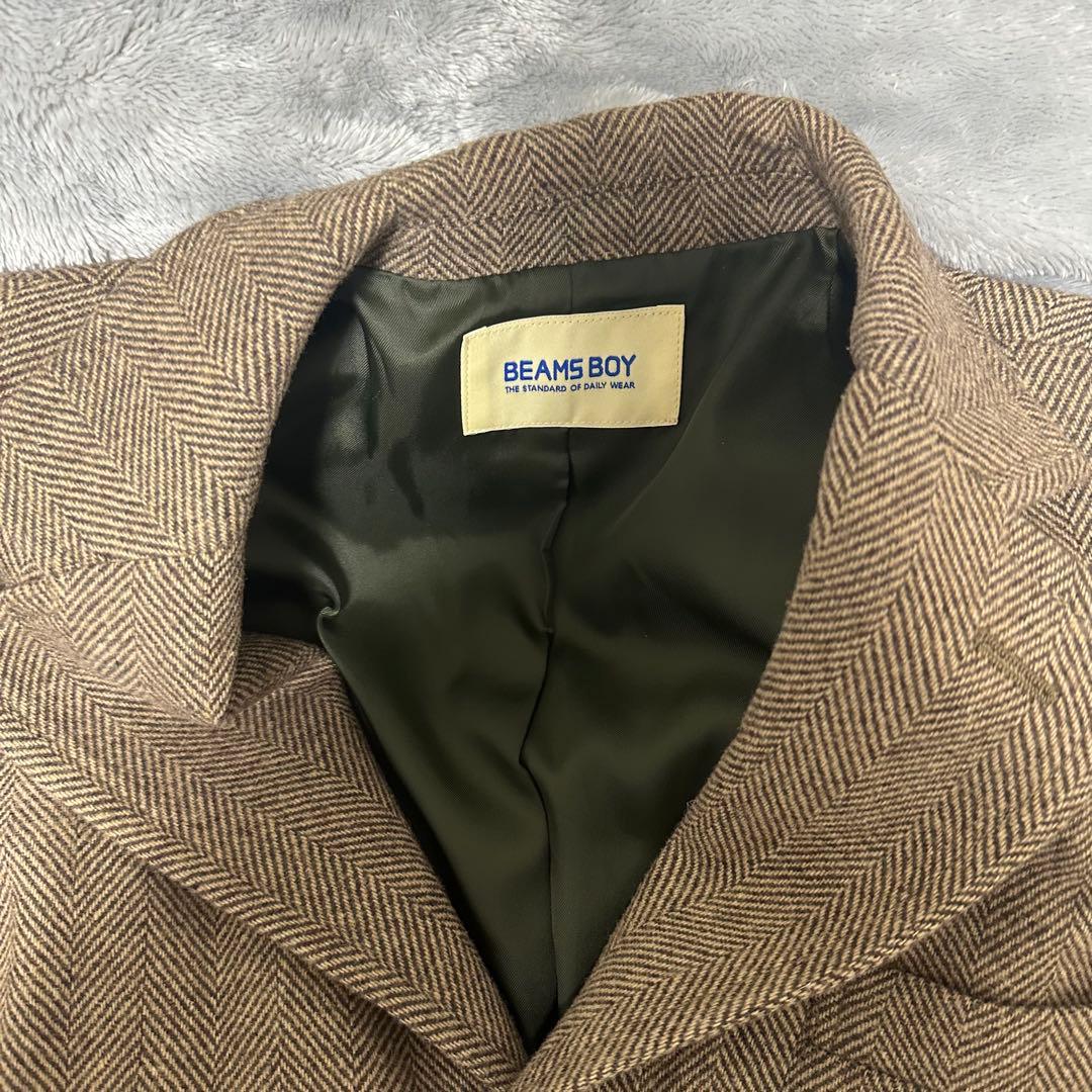 BEAMSヘリンボーンツイル ジャケット＆スラックス セット ブラウン サイズ0