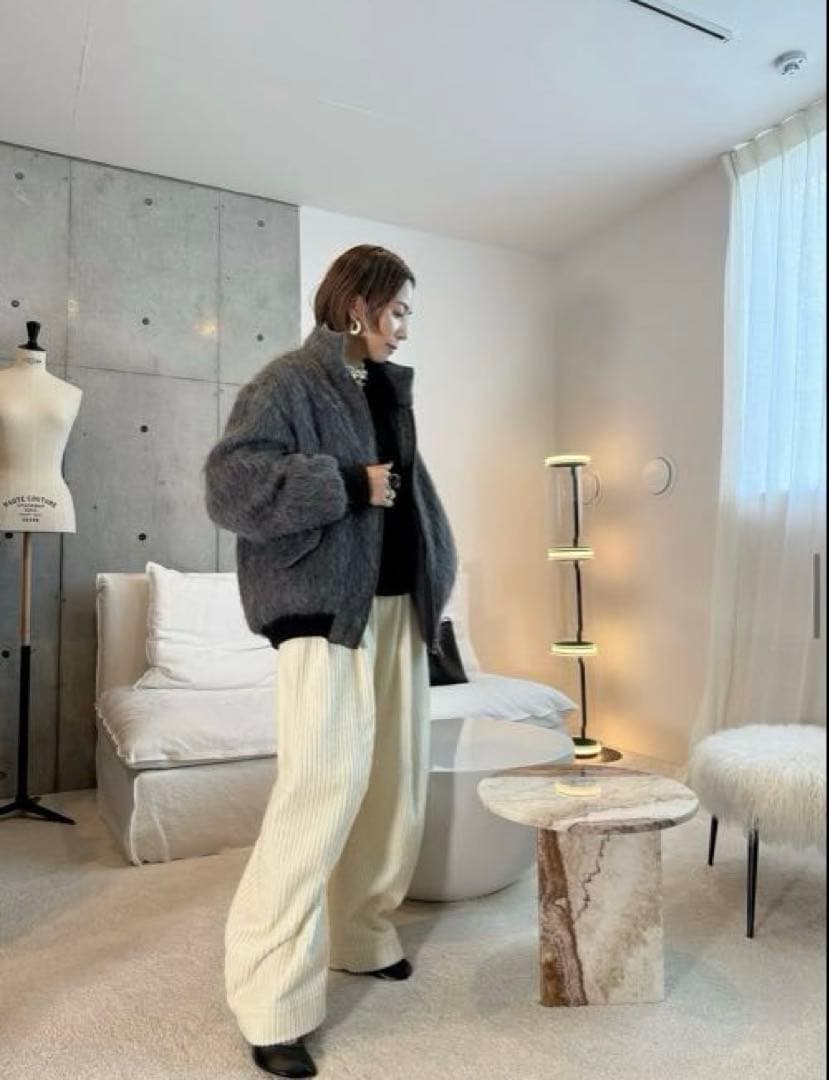 値下げ中！CHIEKO+ shaggy blouson 36 grey ブルゾン