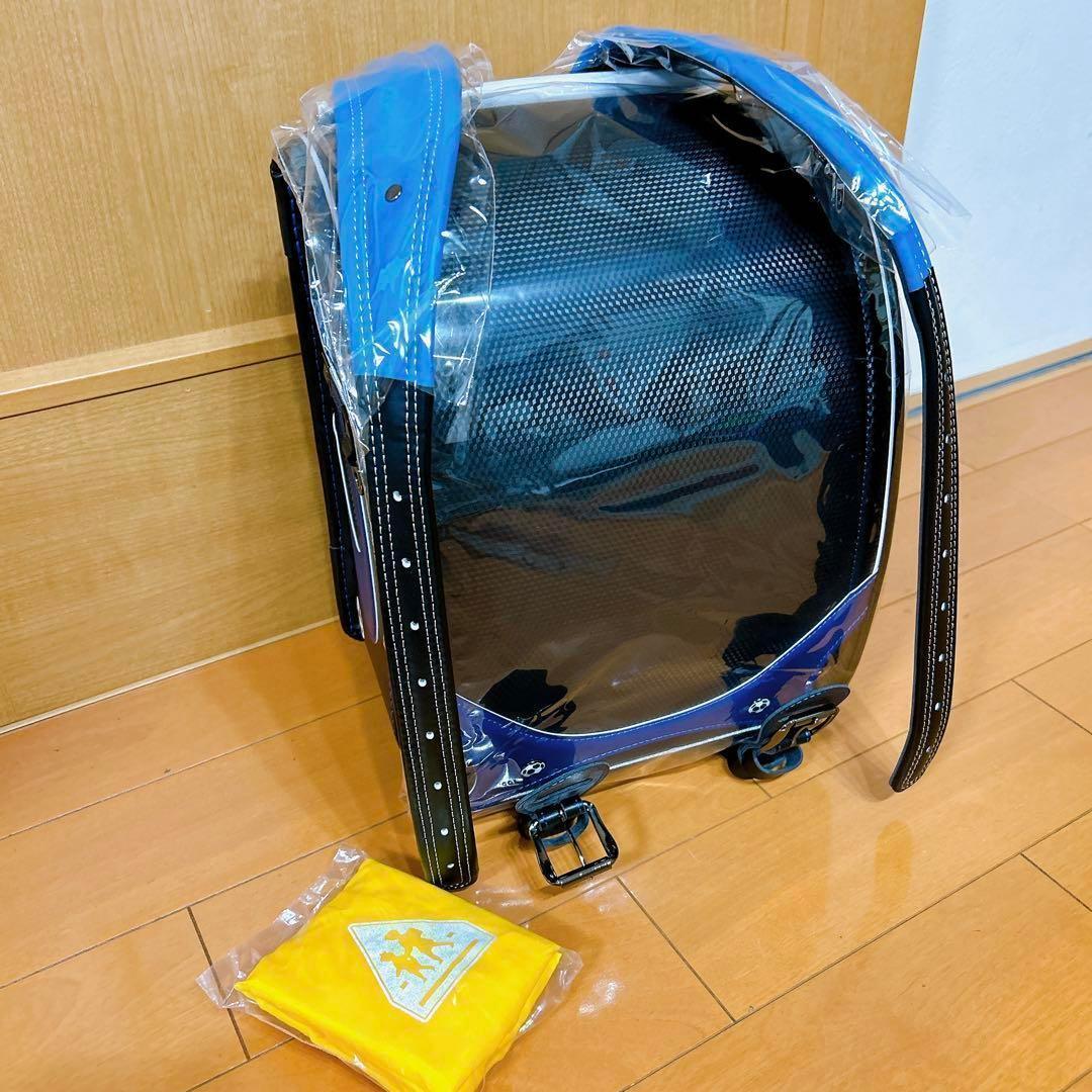 人気　ランドセル　男の子　A4フラットファイル対応　サッカー　小学生　黒×青