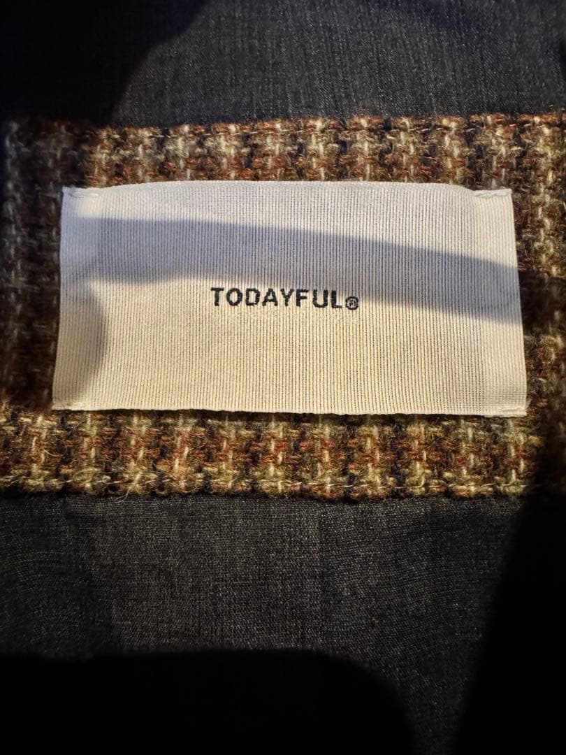 todayful Wool100% check jacket 36正規品