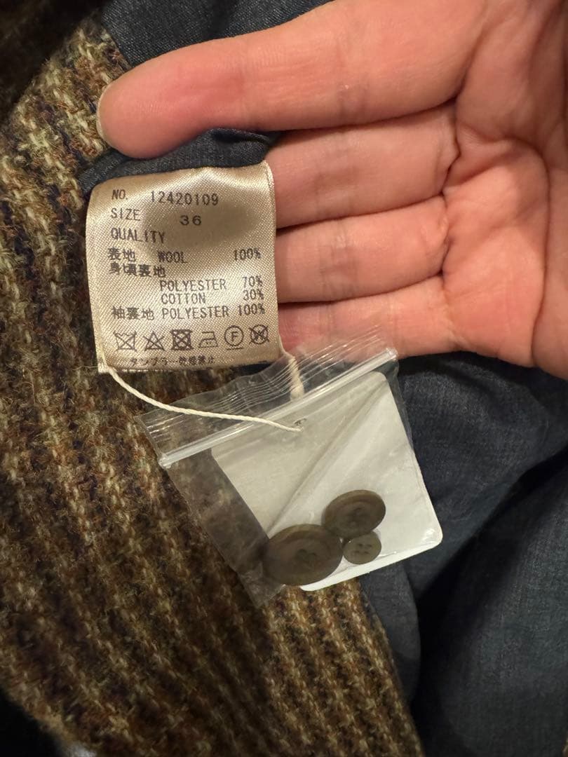 todayful Wool100% check jacket 36正規品