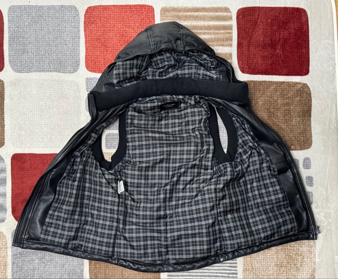 革のバーバリー BURBERRY BLACK LABEL ダウンベスト L