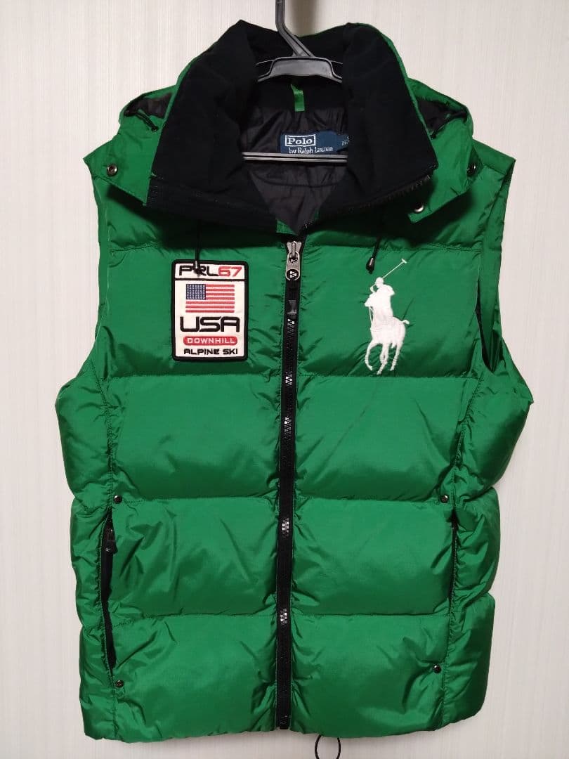 POLO RALPH LAUREN 緑色　ダウンベスト