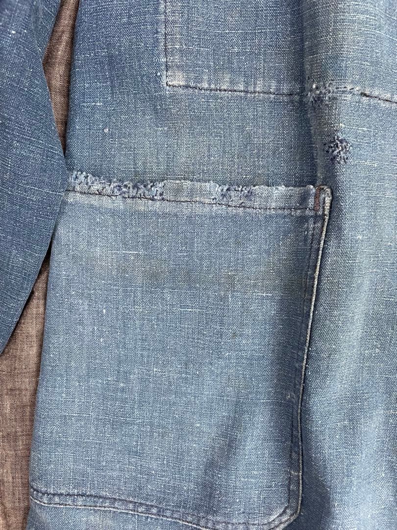 ジャケット・アウター 1940s indigo linen doublebreasted jacket
