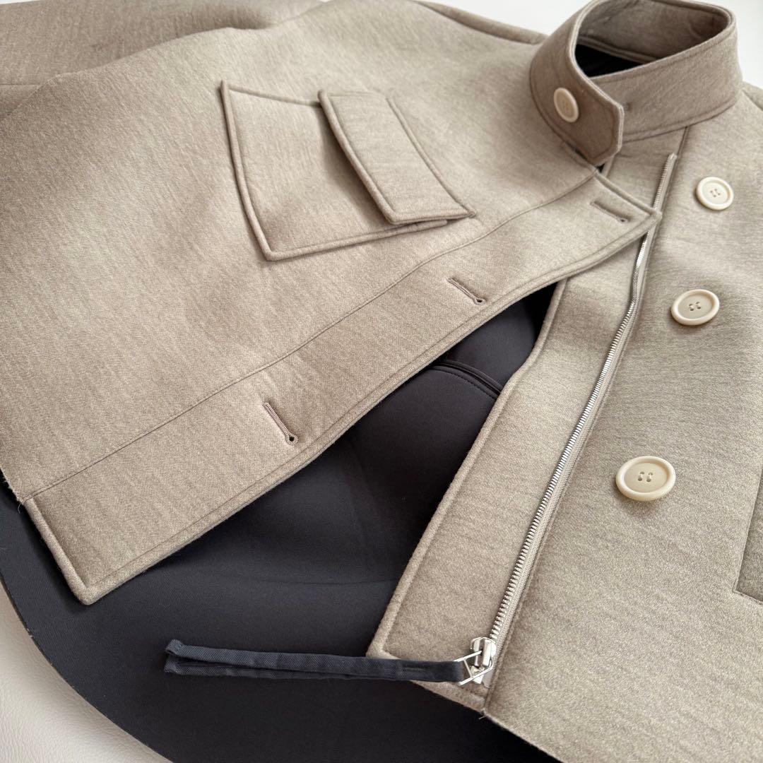美品✨2022AW エンフォルド　ウールボンディング ショートコート　ベージュ