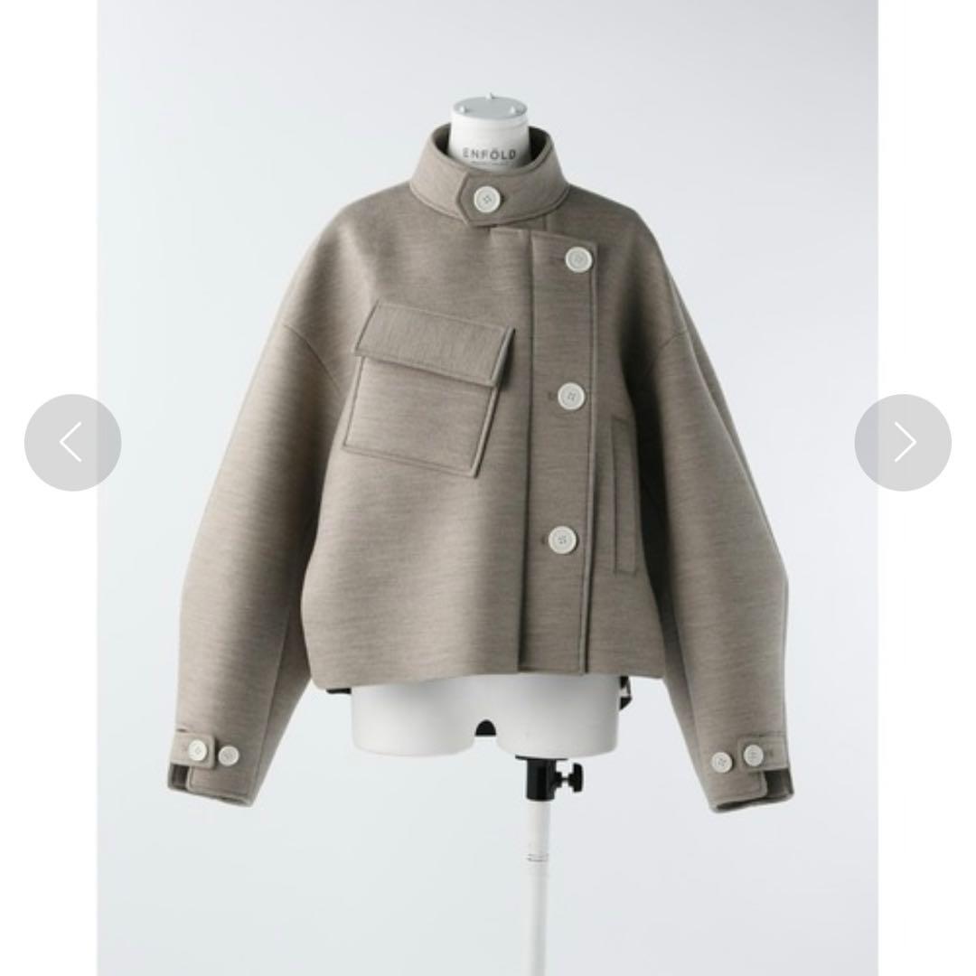 美品✨2022AW エンフォルド　ウールボンディング ショートコート　ベージュ