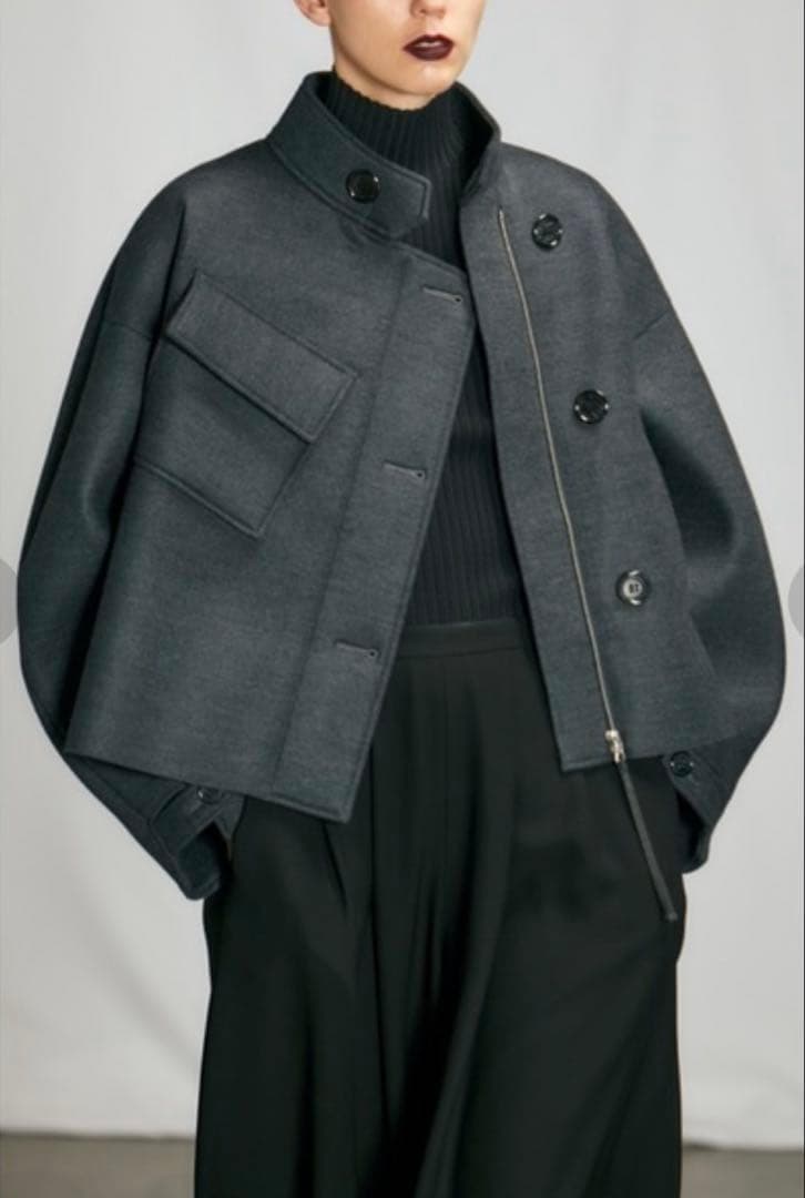 美品✨2022AW エンフォルド　ウールボンディング ショートコート　ベージュ