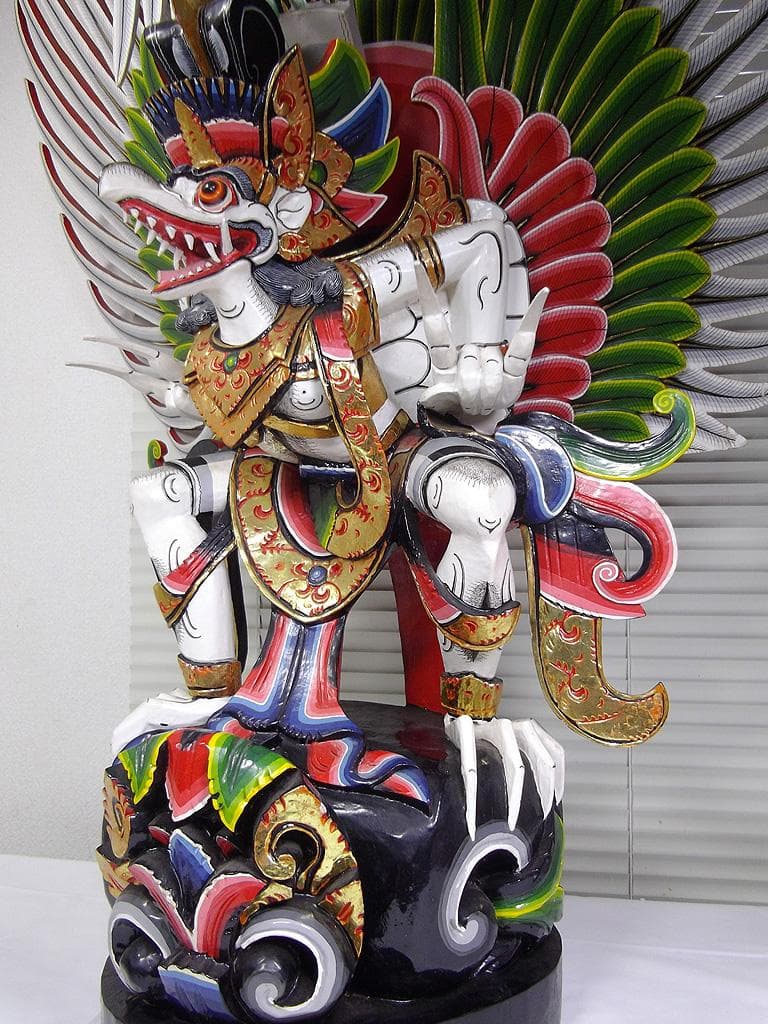 高さ110cm！ 特大ガルーダ像 彩色木彫り インドネシア バリ島