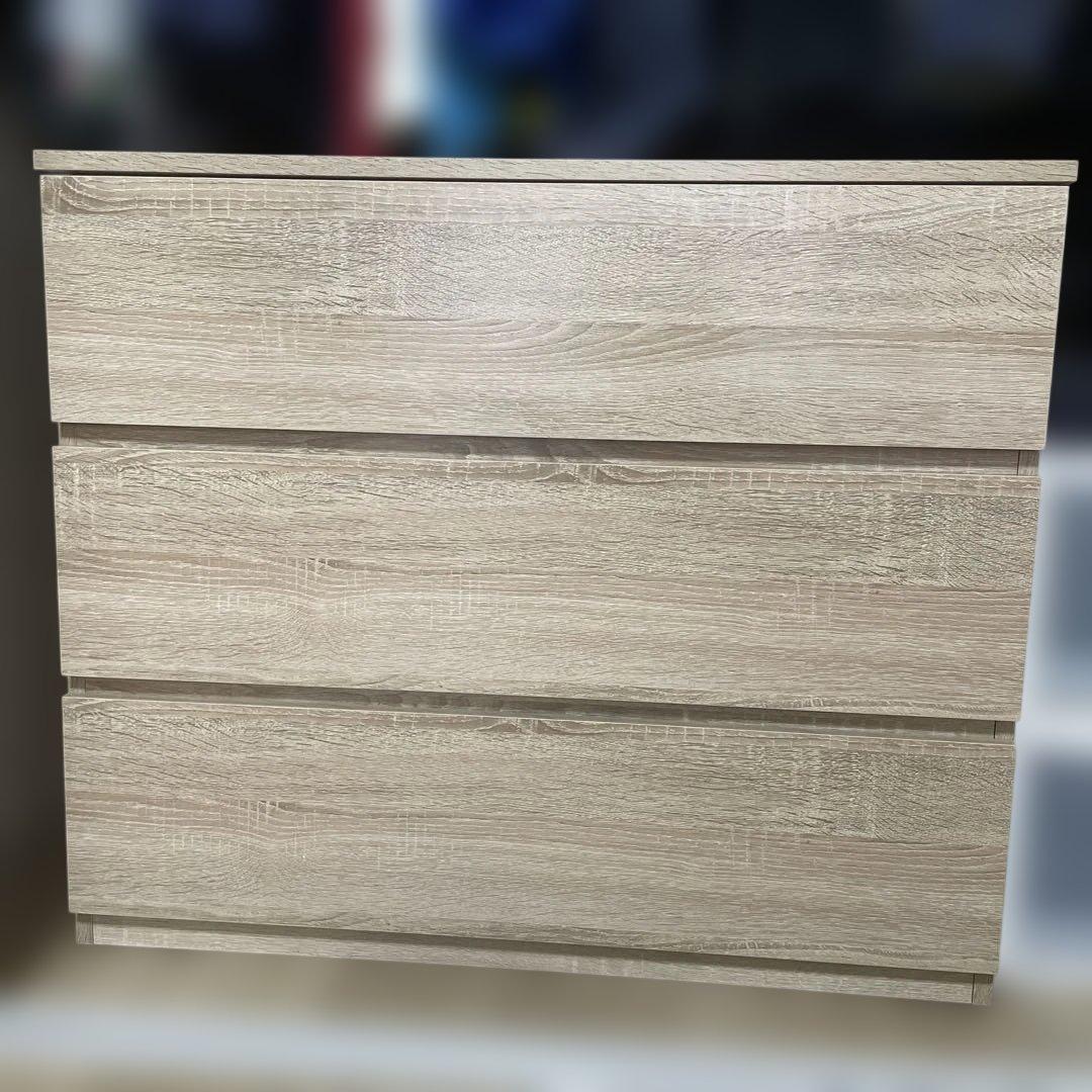 LOWYA 木目調チェスト 3段 (組み立て済み)