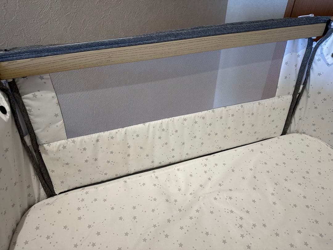 【美品】HZDMJ 2024新型ベビーベッド コンパクト　折りたたみ　グレー