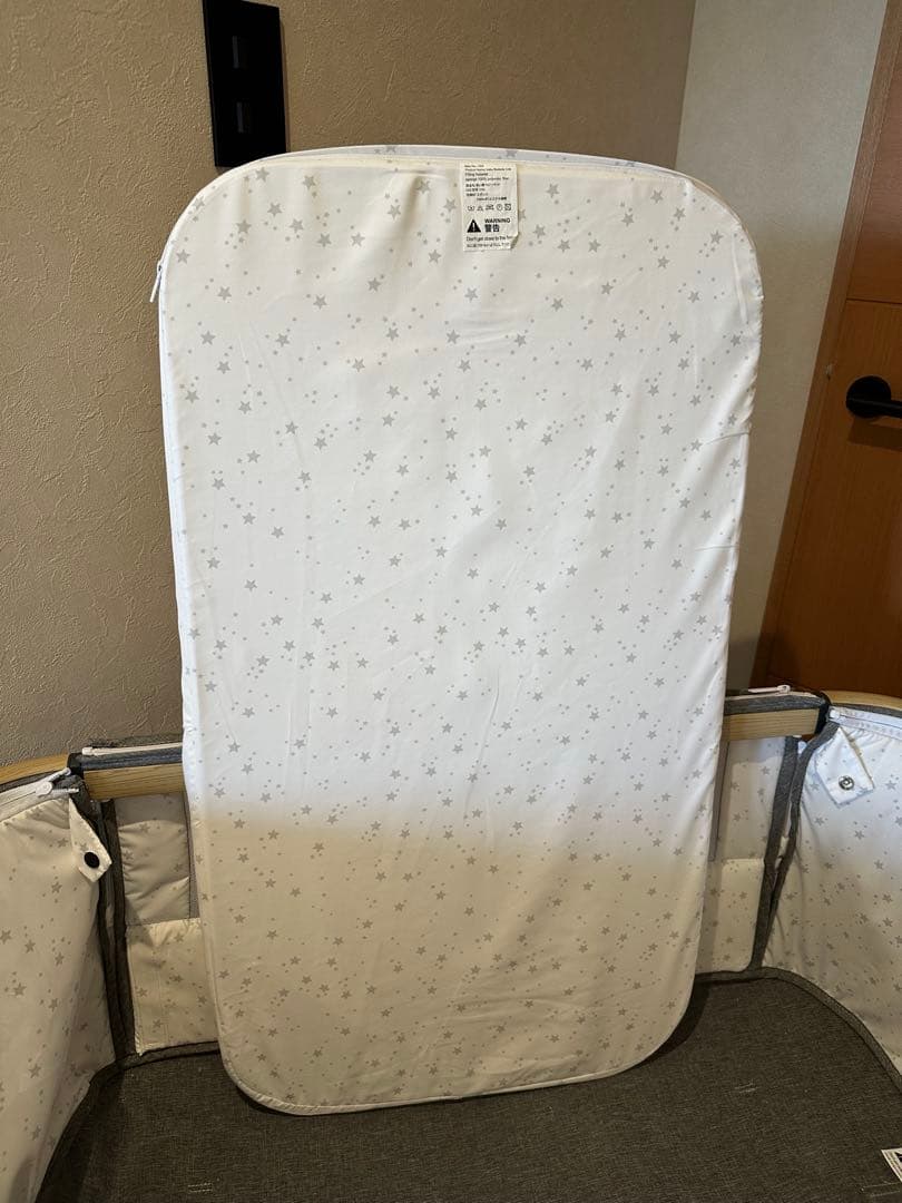 【美品】HZDMJ 2024新型ベビーベッド コンパクト　折りたたみ　グレー