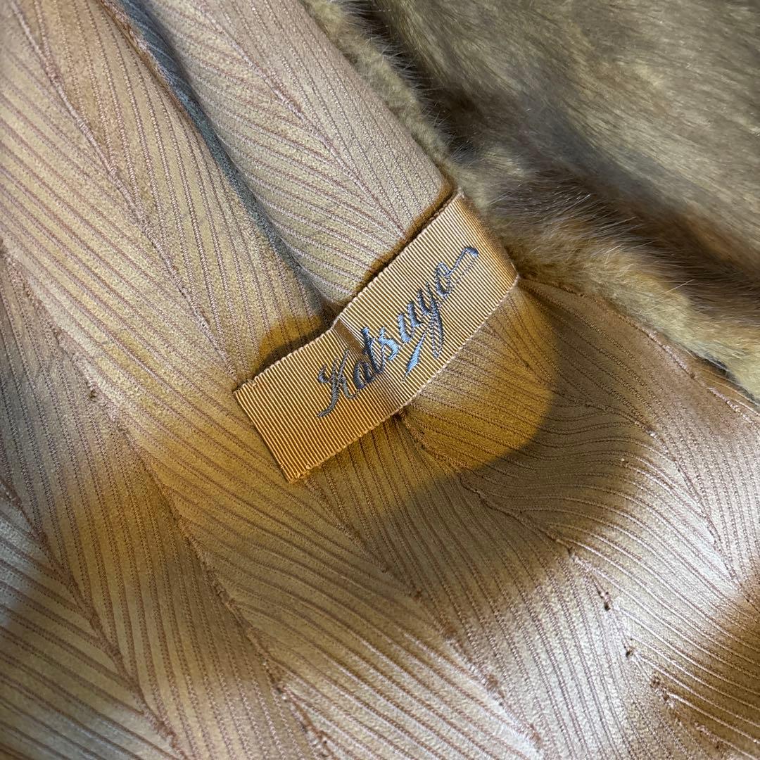 オリーブグリーン 毛皮ロングコート