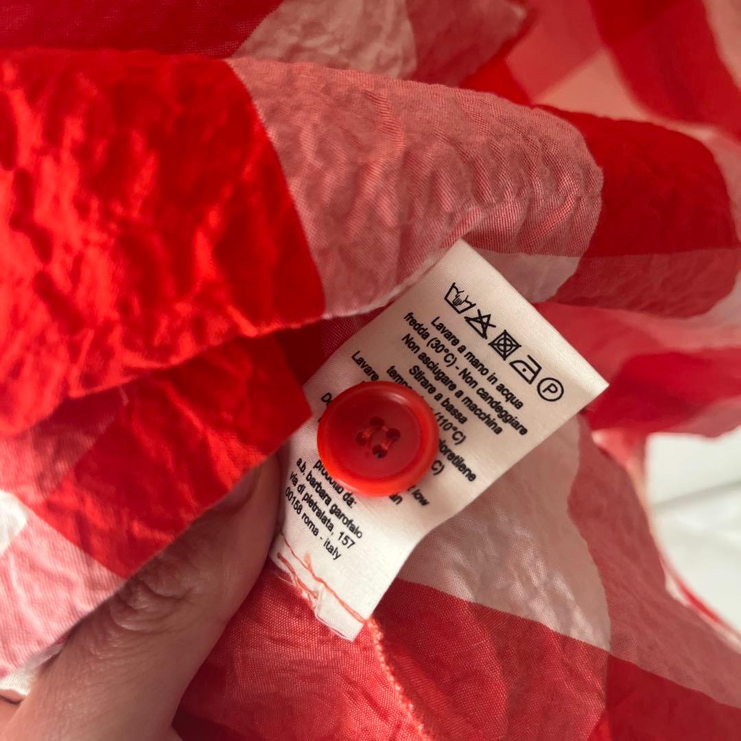 【美品】apuntob アプントビー ドロップショルダーワンピース　赤チェック