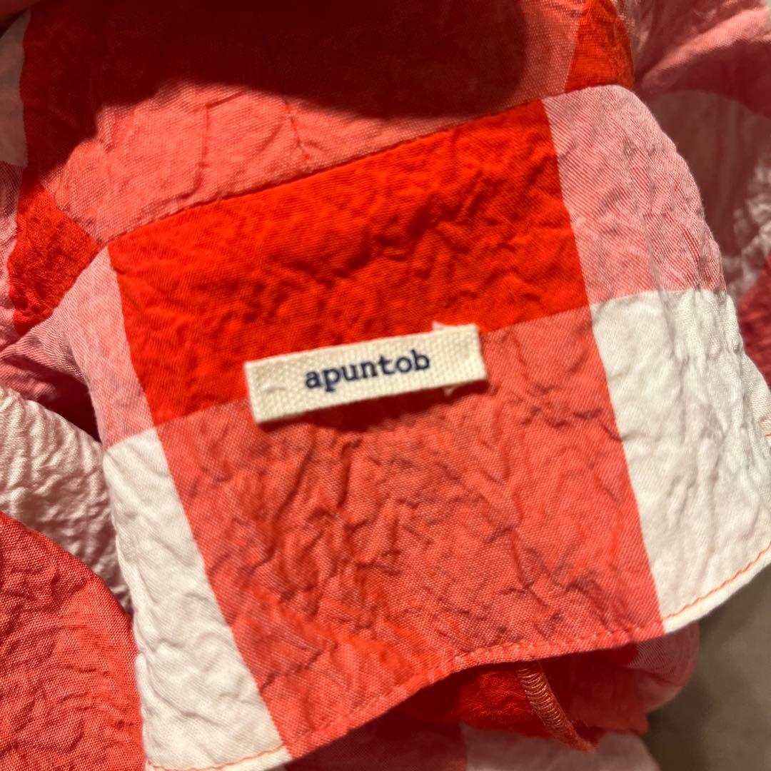 【美品】apuntob アプントビー ドロップショルダーワンピース　赤チェック